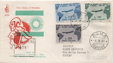 1961 Visita di Gronchi in Sud America FDC Venetia