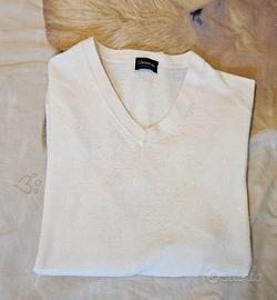 Maglione Drumohr bianco Lino scollo a V taglia 50