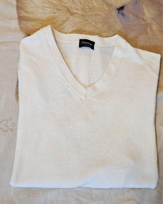 Maglione Drumohr bianco Lino scollo a V taglia 50