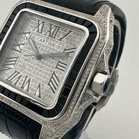 Cartier Santos 100 xl diamanti e smeraldi ref.2656