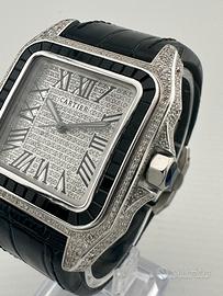 Cartier Santos 100 xl diamanti e smeraldi ref.2656