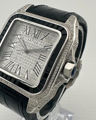 Cartier Santos 100 xl diamanti e smeraldi ref.2656