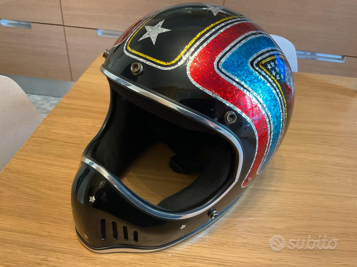 Casco per Harley Davidson, Casco moto in pelle marrone fatto a mano,  berretto da motociclista vintage, Regalo personalizzato per uomo, Casco in  pelle retrò Rider -  Italia