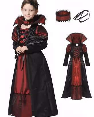 Costume carnevale Vampira vampiro bambina vestito