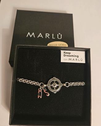 Braccialetto uomo rosa dei venti Marlu' acciaio