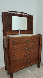 Cassettone Art Nouveau legno marmo