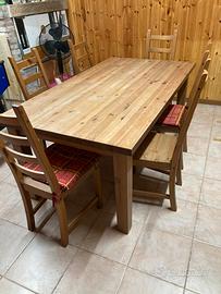 Tavolo in legno IKEA 180x100 con 6 sedie