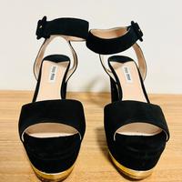 Woman's Designer shoes Miu Miu Camoscio Heel 35