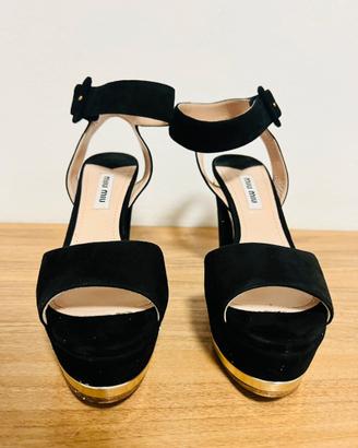 Woman's Designer shoes Miu Miu Camoscio Heel 35