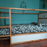 KURA Letto reversibile, bianco/pino, 90x200 cm