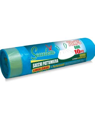 N.5 ROTOLI Sacchi pattumiera c/legacci F.to 70x75