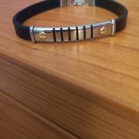  Bracciale acciaio e caucciù 