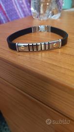  Bracciale acciaio e caucciù 