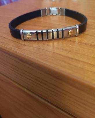  Bracciale acciaio e caucciù 