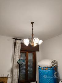 Lampadario 5 coppe con lampadine 