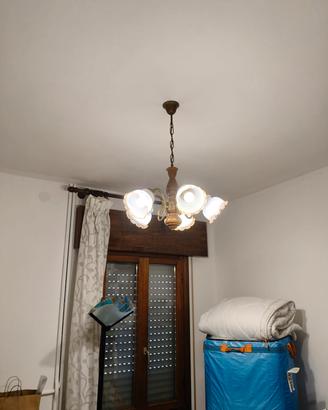 Lampadario 5 coppe con lampadine 