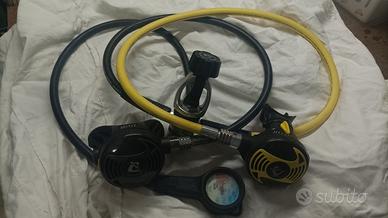 Erogatore e octopus Cressi XS2 + manometro Seac