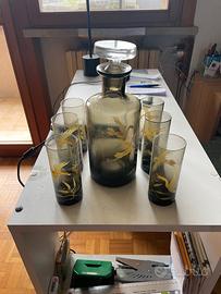 Set di bicchieri con brocca da Liquore Vintage.