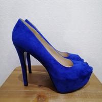 scarpe con tacco, plateau e open toe in ecopelle 