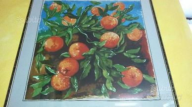 Renato Guttuso foulard arance stampa su stoffa