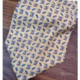 cravatta ferragamo gialla con cani