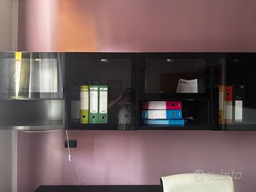 SCRIVANIA NUOVA LED+ CASSETTIERA+POLTRONA ECOPELLE