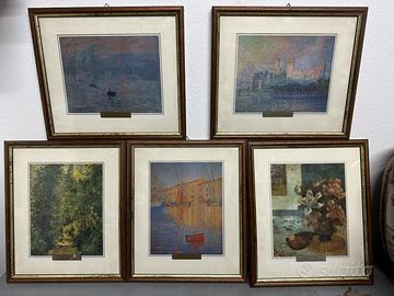 5 riproduzioni impressionisti francesi