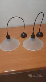 2 Lampadari in vetro di Murano satinato – Ø 20 cm