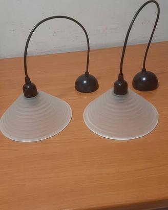 2 Lampadari in vetro di Murano satinato – Ø 20 cm