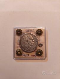 2 Lire 1881 Umberto I (1° Tipo) - Regno d'Italia