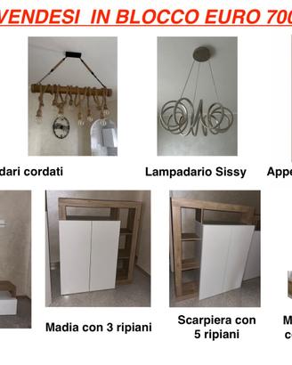 Arredamento completo soggiorno + lampadari /blocco