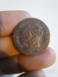 Moneta 5 centesimi regno d'Italia 1862