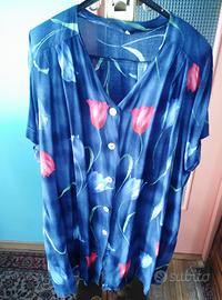 Vestito donna a fiori taglia 60 a mezze maniche