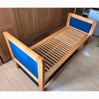 struttura letto singolo doghe in massello