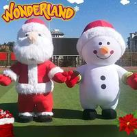 costume gonfiabile babbo natale e pupazzo di neve