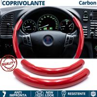 COPRIVOLANTE per SAAB Effetto FIBRA CARBONIO Rosso