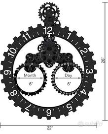 Orologio da parete con ingranaggi mobili 3D