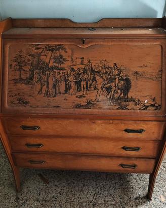 Cassettone con ribalta secretair 1950 circa