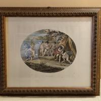 quadro con cornice in legno intarsiato