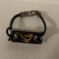Bracciale uomo Rebecca acciaio/oro 750/ ebano