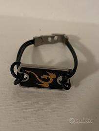 Bracciale uomo Rebecca acciaio/oro 750/ ebano