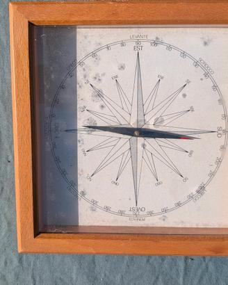 Bussola Rosa dei Venti Vintage in legno e vetro 