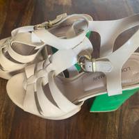 Lorenzo Mar scarpe zeppa beige/verde mis.39