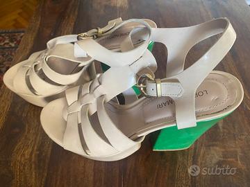 Lorenzo Mar scarpe zeppa beige/verde mis.39
