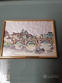 Quadro in bassorilievo argento