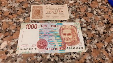 LOTTO  9/ 2X BANCONOTE ITALIANE 
