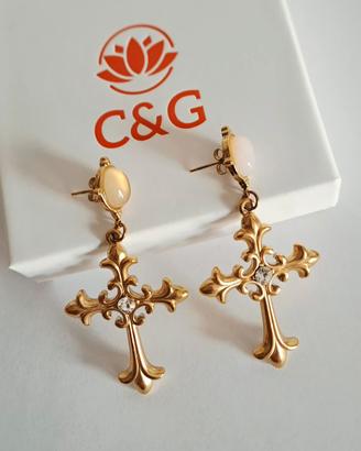 Orecchini a croce pendenti 