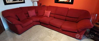 Divano angolare Alcantara rosso sfoderabile