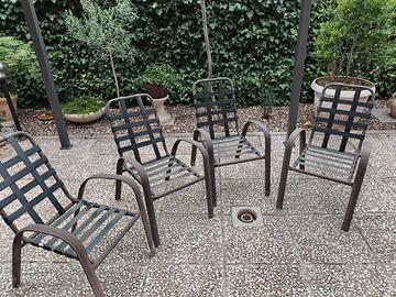 4 sedie da giardino struttura in alluminio 