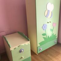 Cameretta da bambina MIBB verde e gialla